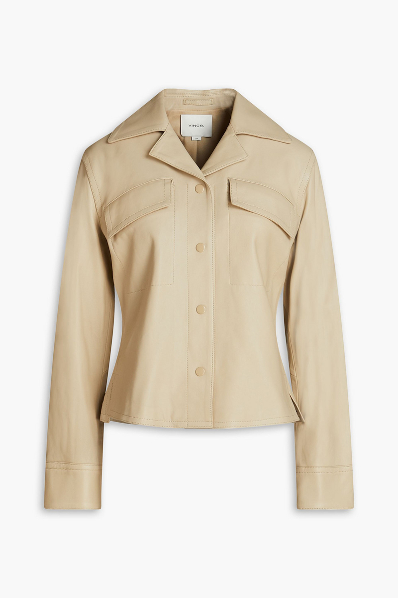 vince. - leather jacket - neutral - s