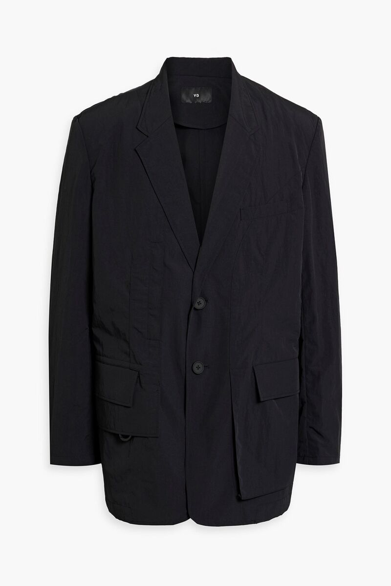 Y-3 - Crinkled cotton-shell blazer - Black - M