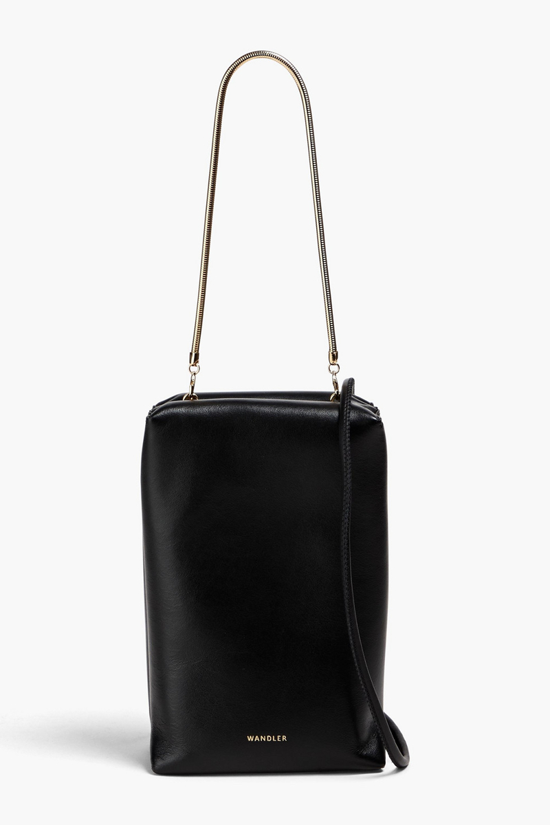 wandler - leo box leather tote - black - onesize