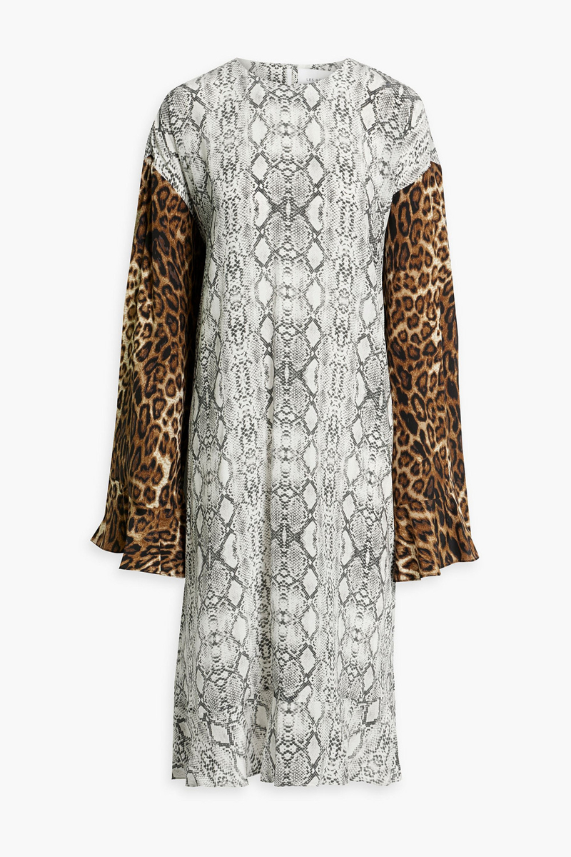 Les Rêveries - Printed silk-crepe midi dress - Animal print - US 2