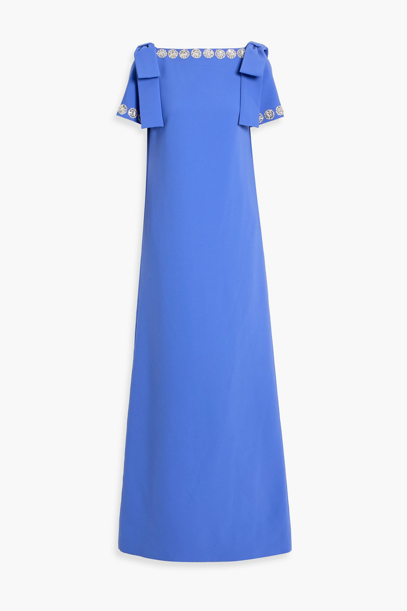 carolina herrera - crystal-embellished crepe gown - blue - us 0