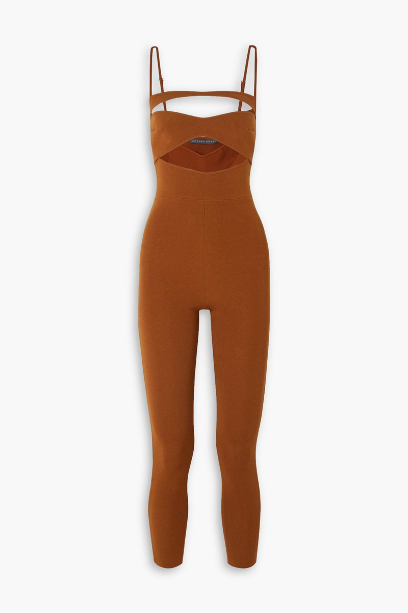 Zeynep Arcay - Cutout stretch-knit jumpsuit - Brown - US 0