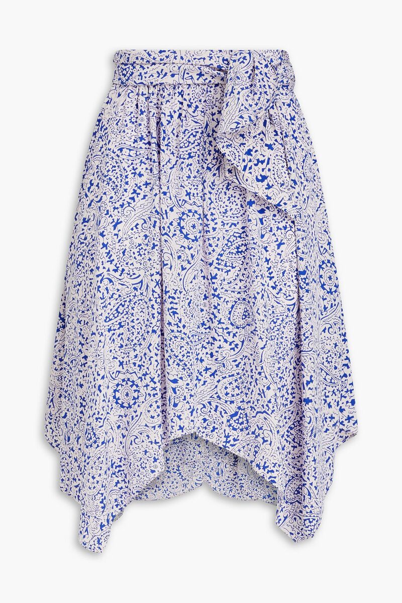Isabel Marant - Cliroza paisley-print silk crepe de chine skirt - Blue - FR 36