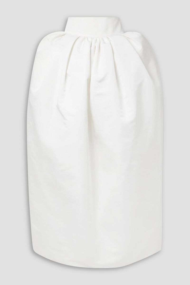 Christopher John Rogers - Gathered silk-faille maxi skirt - White - US 0