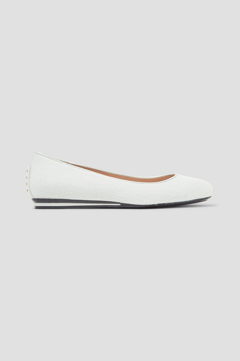 Tod's - Calf-hair ballet flats - White - EU 40