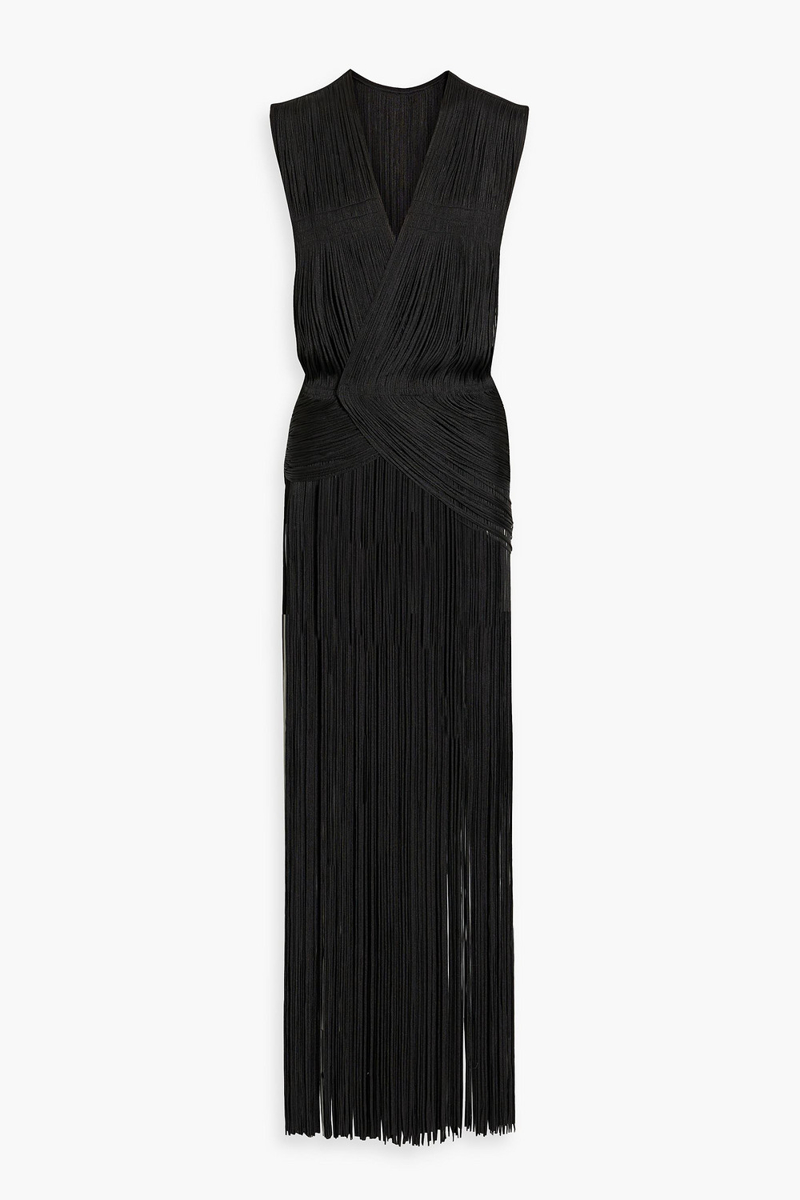 Hervé Léger - Fringed bandage wrap top - Black - XXS