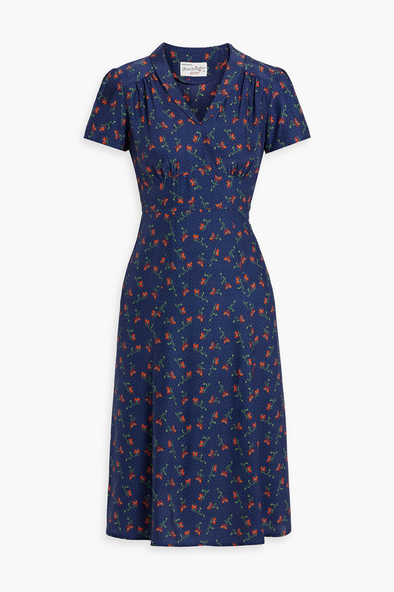 hvn - morgan printed silk dress - blue - us 0