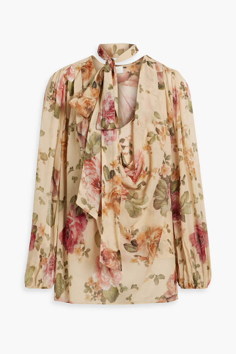 zimmermann - floral-print chiffon blouse - neutral - 00