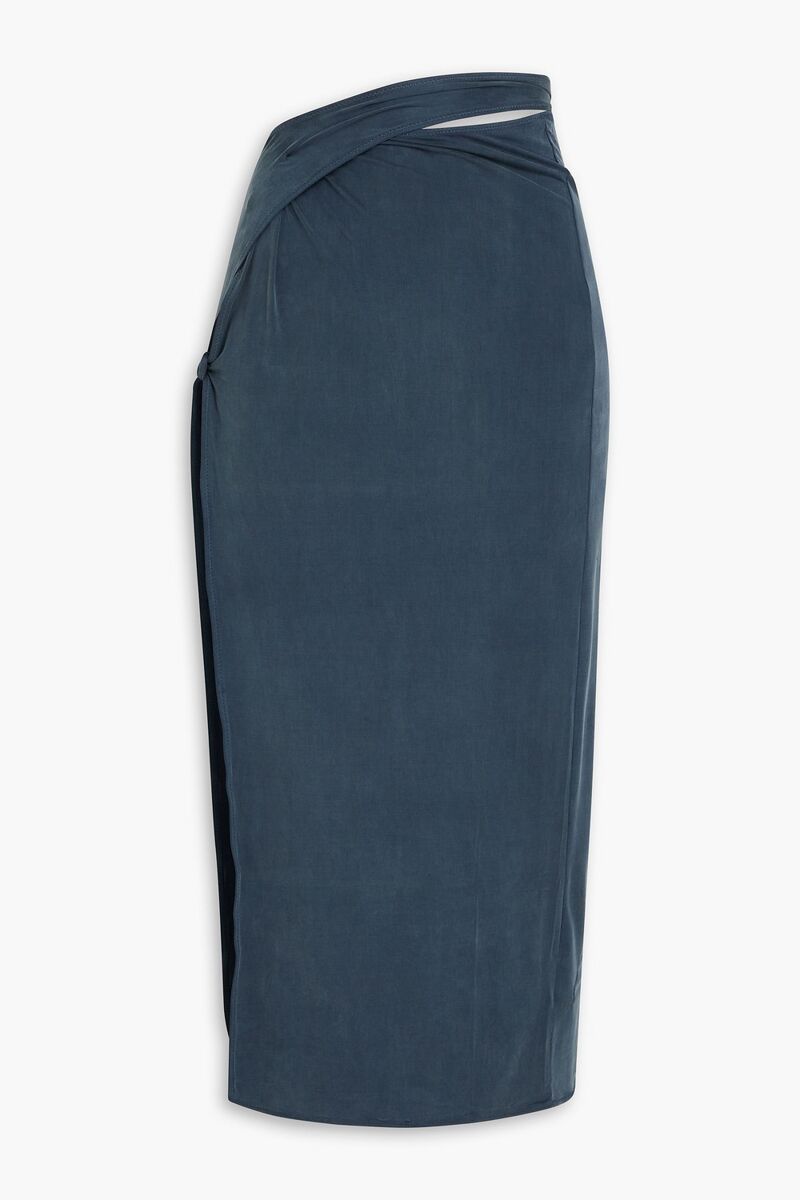 JACQUEMUS - Espelho twisted cupro-blend jersey midi skirt - Blue - XL