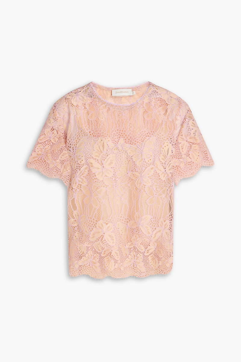 zimmermann - corded lace top - pink - 1