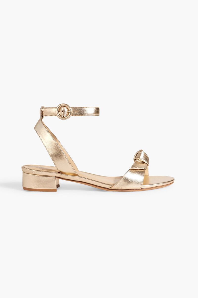 Alexandre Birman - Clarita 30 bow-detailed metallic leather sandals - Metallic - EU 42