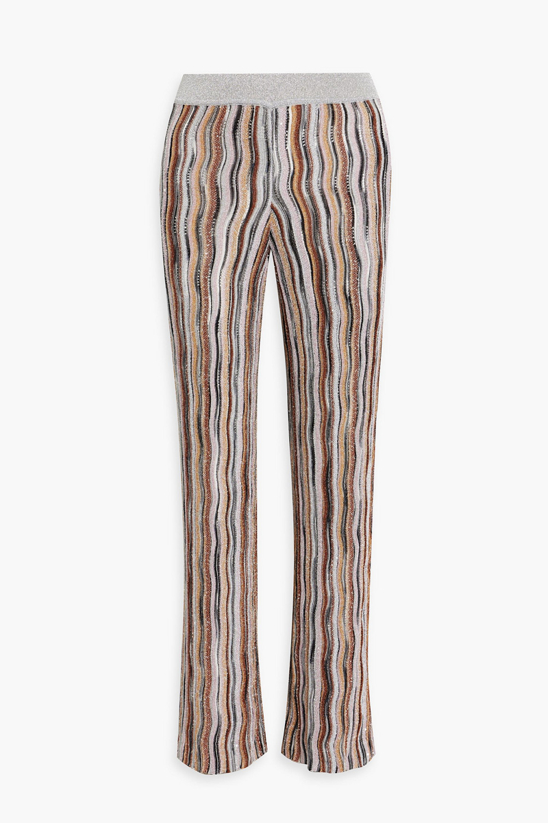 missoni - sequin-embellished crochet-knit straight-leg pants - brown - it 40