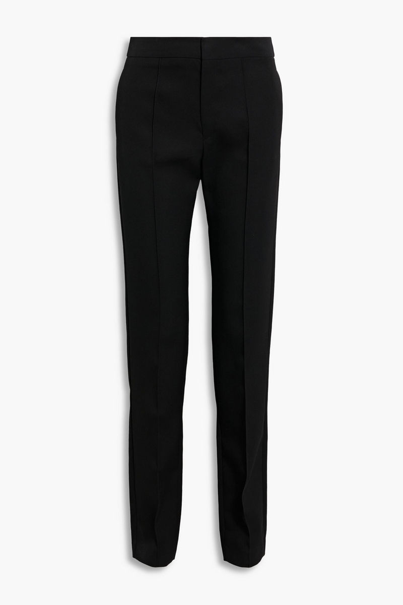 isabel marant - wool-crepe slim-leg pants - black - fr 34