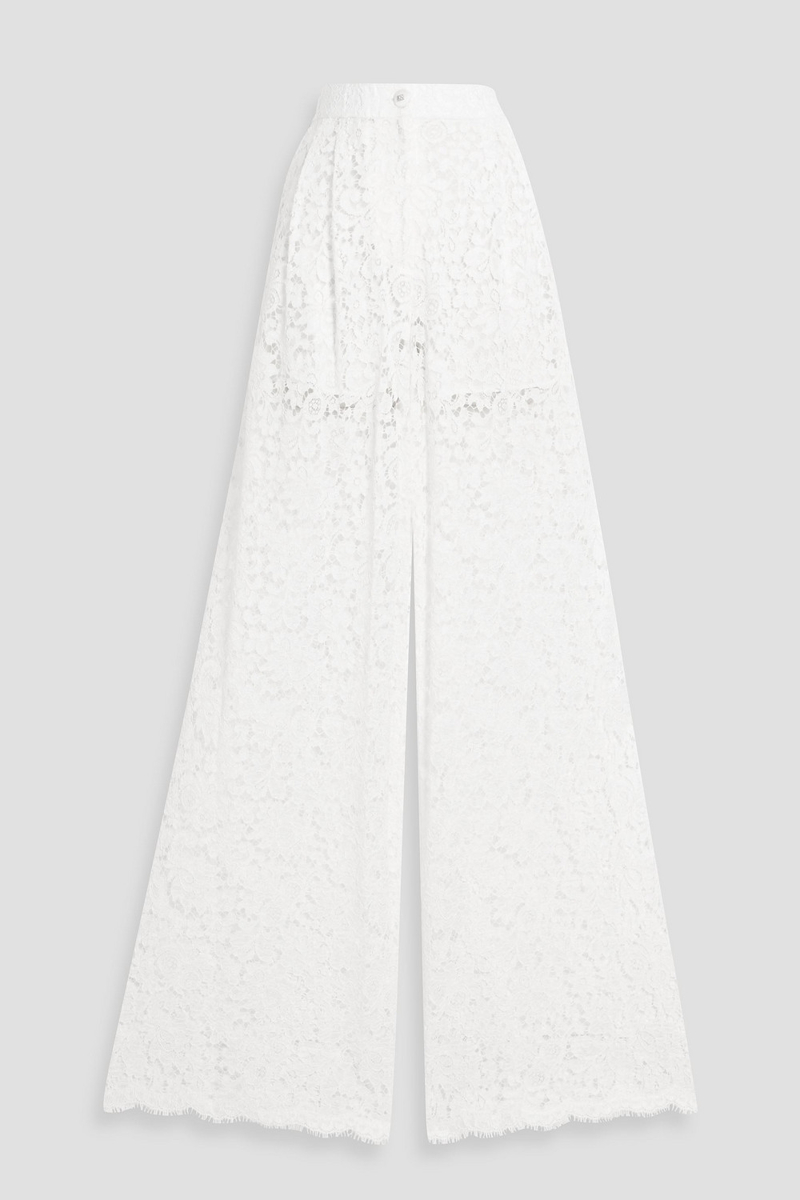 dolce&gabbana - corded lace wide-leg pants - white - it 40