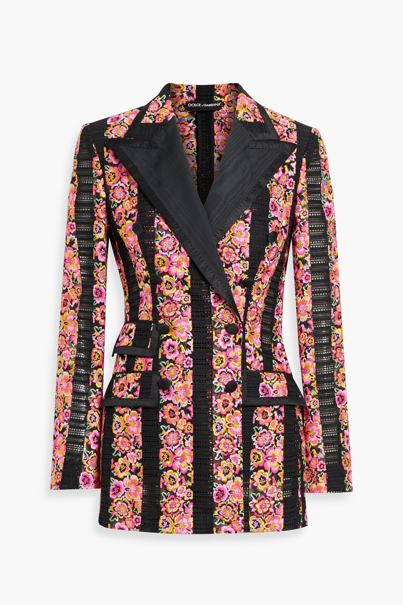 Dolce&Gabbana - Double-breasted embroidered tulle blazer - Pink - IT 42