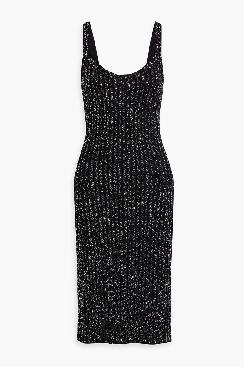 missoni - sequin-embellished ribbed-knit midi dress - black - it 40