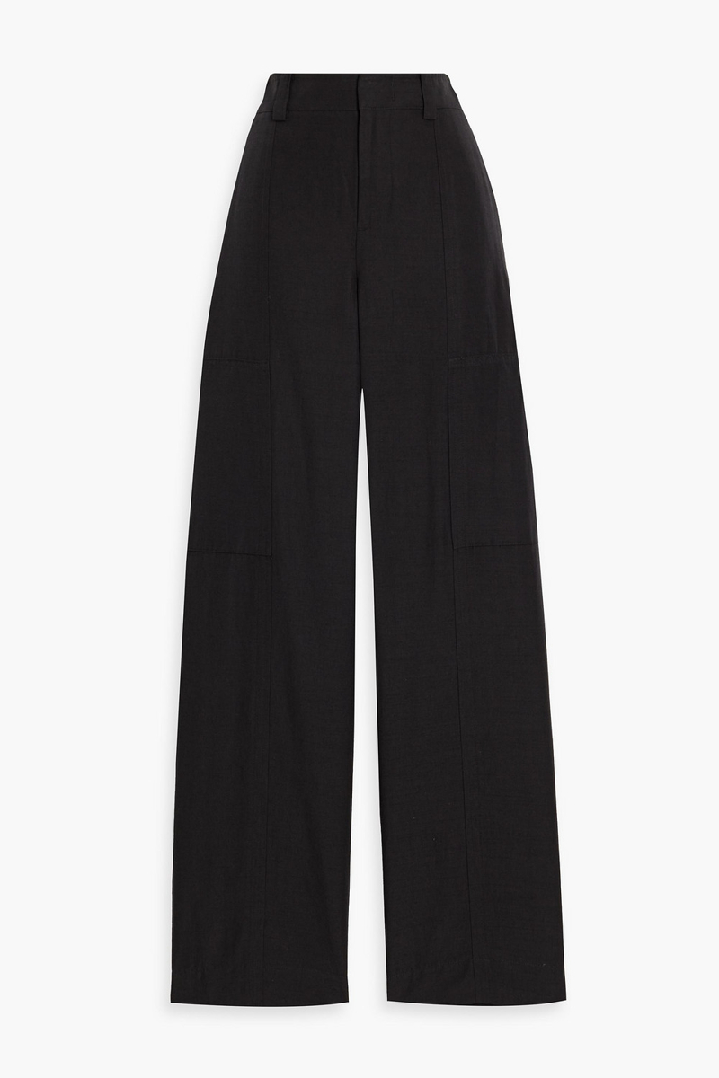 vince. - canvas wide-leg pants - black - us 4