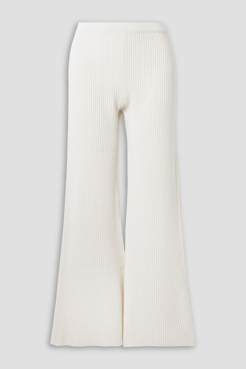 gabriela hearst - nadia cashmere and silk-blend flared pants - white - s