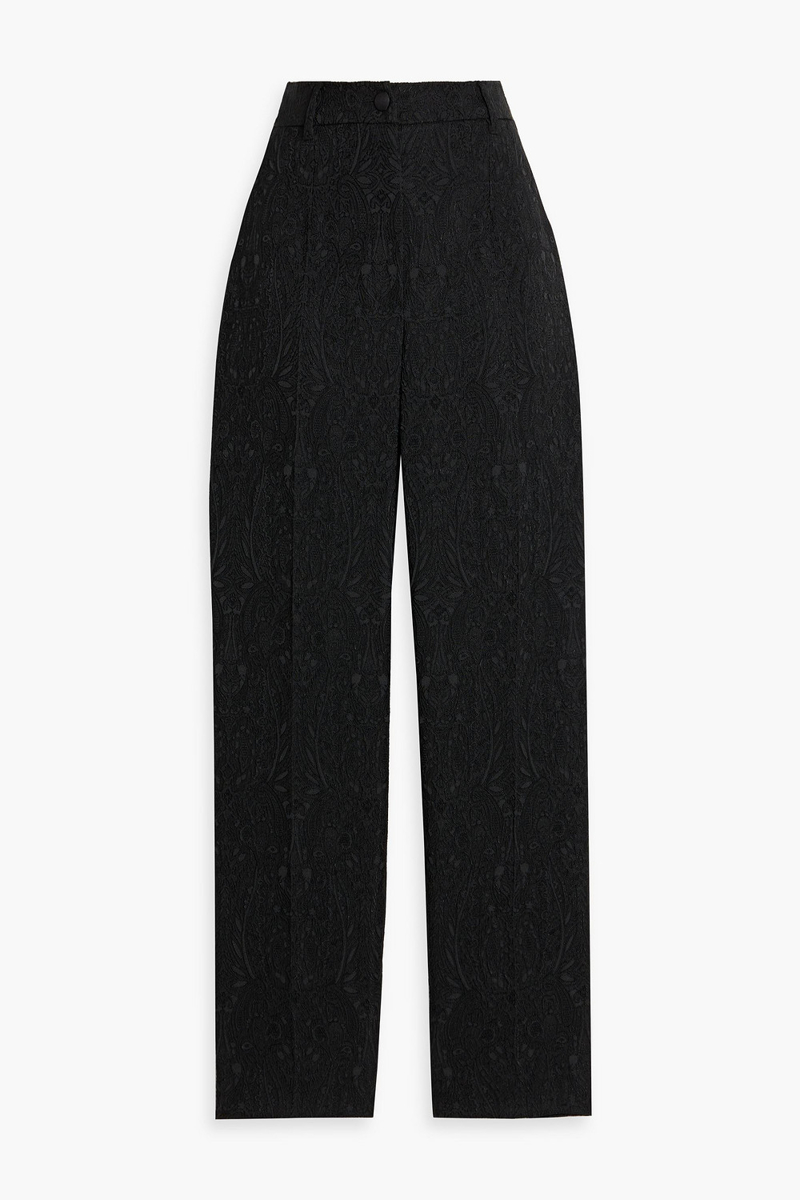 dolce&gabbana - jacquard straight-leg pants - black - it 40