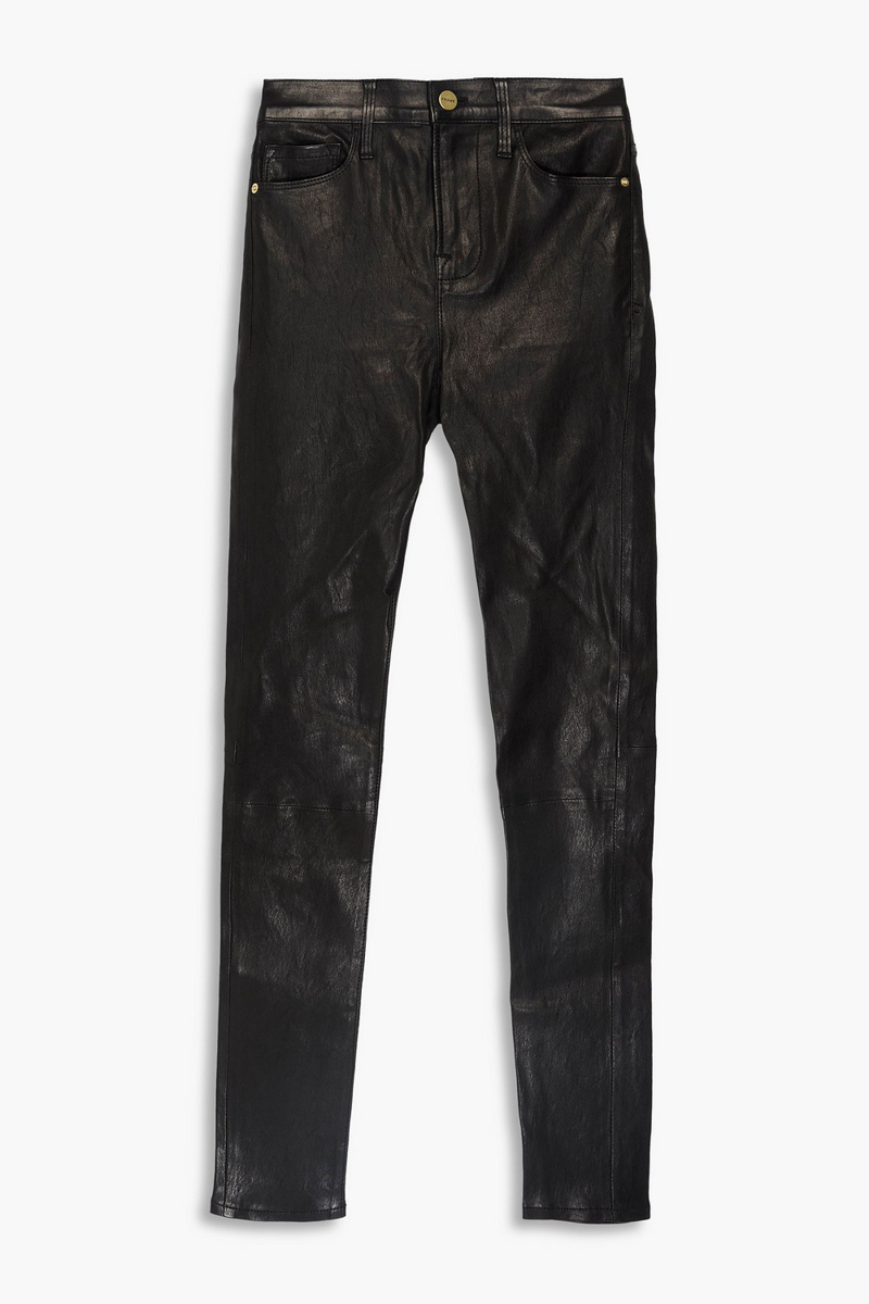 frame - le high skinny leather skinny pants - black - 31