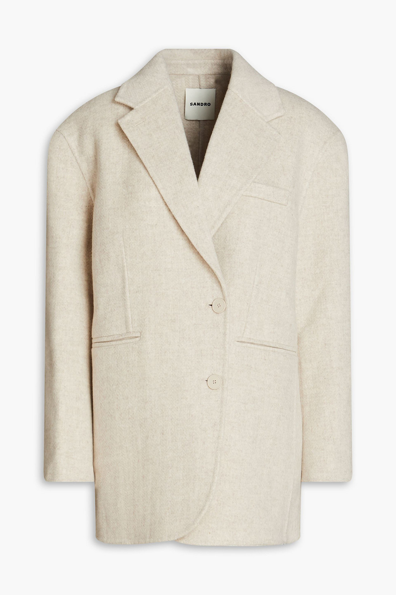 Sandro - Wool-blend felt blazer - Neutral - FR 40