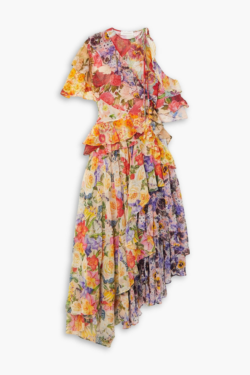 Zimmermann - Tiered floral-print gauze dress - Yellow - 4
