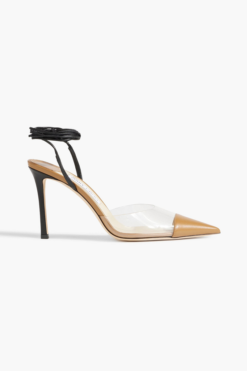 Jimmy Choo - Farley 95 PVC and leather pumps - Neutral - EU 36.5