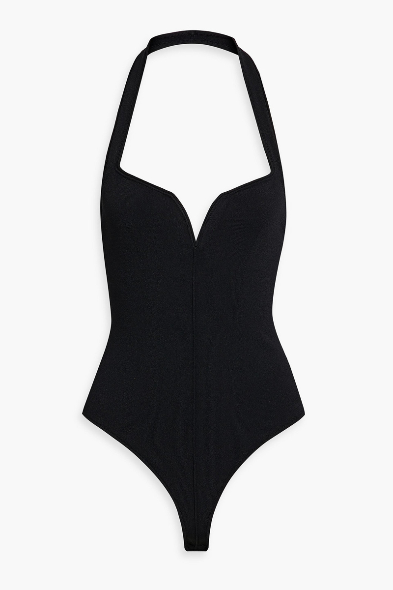 Khaite - Millie stretch-knit halterneck bodysuit - Black - XL