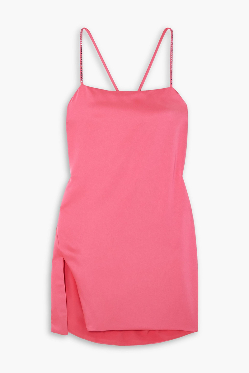 THE ATTICO - Fujiko crystal-embellished satin mini dress - Pink - IT 42
