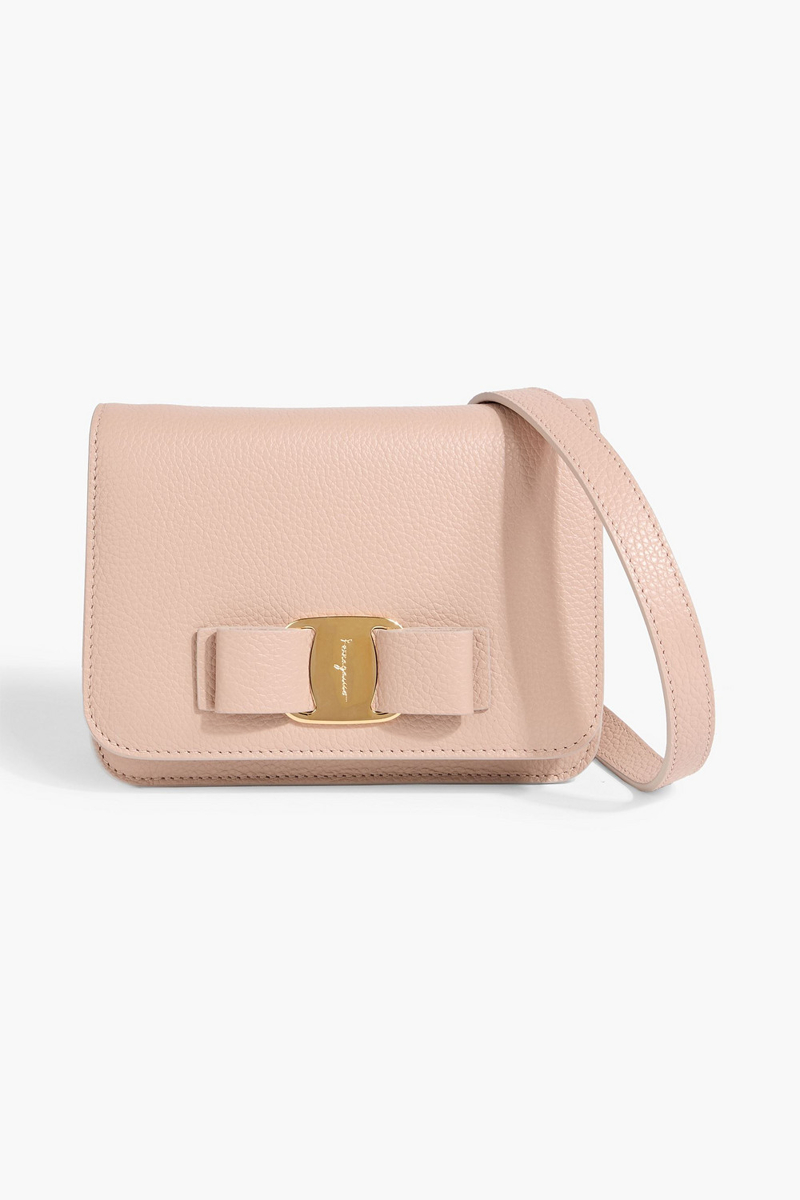 ferragamo - vara bow pebbled-leather cross-body bag - pink - onesize