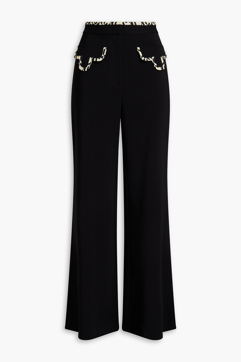 camilla - crepe flared pants - black - xs
