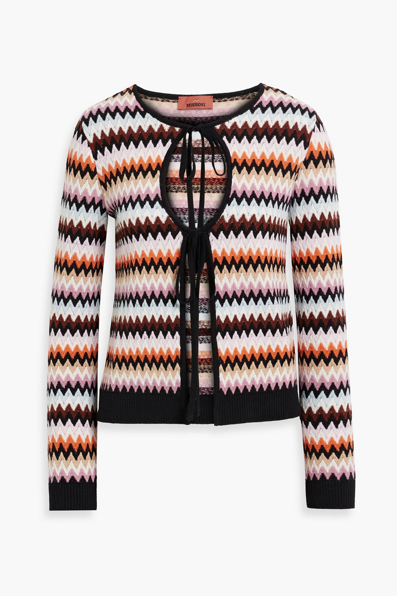 missoni - jacquard-knit wool cardigan - orange - it 38