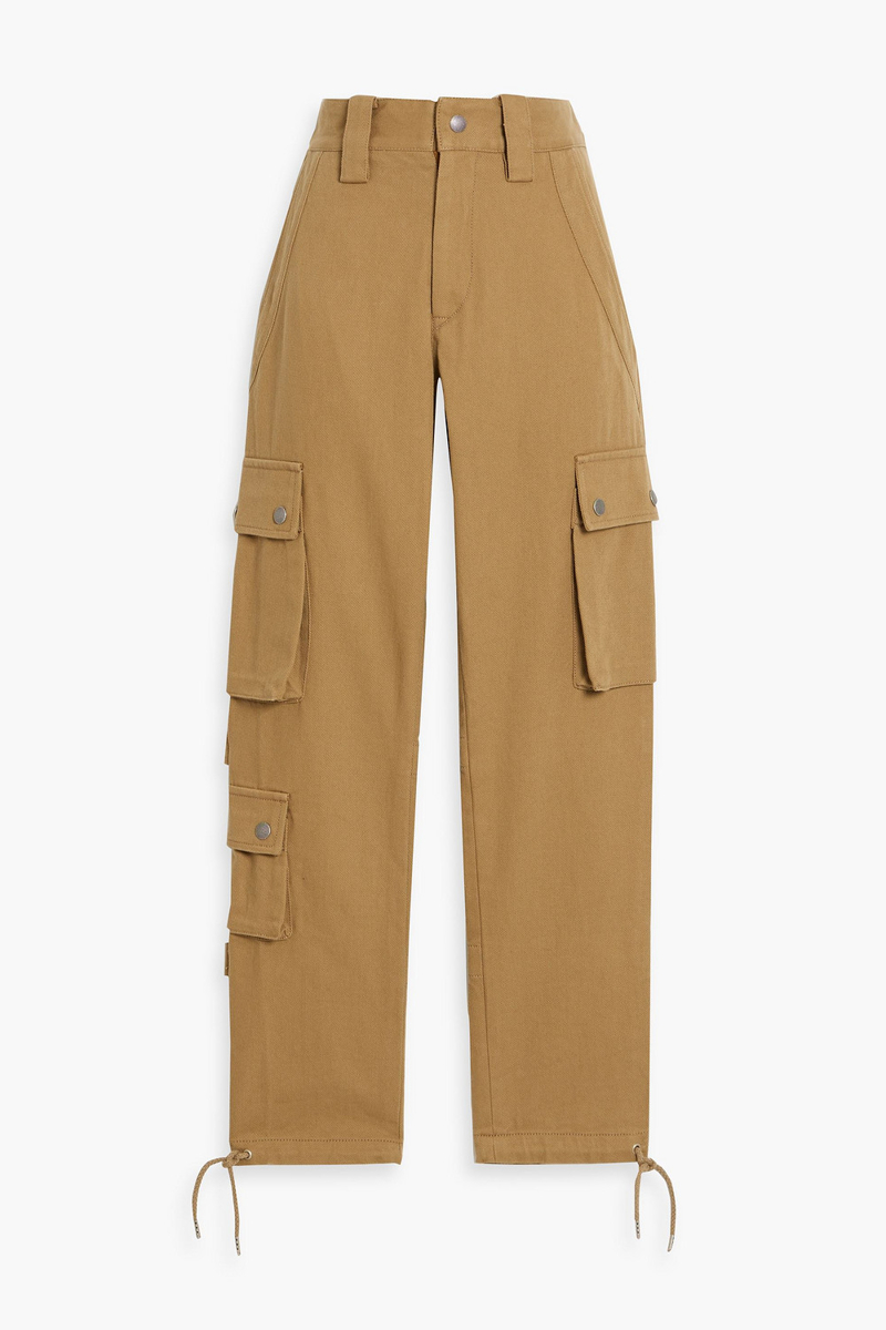 isabel marant - elodie cotton-gabardine cargo pants - brown - fr 34