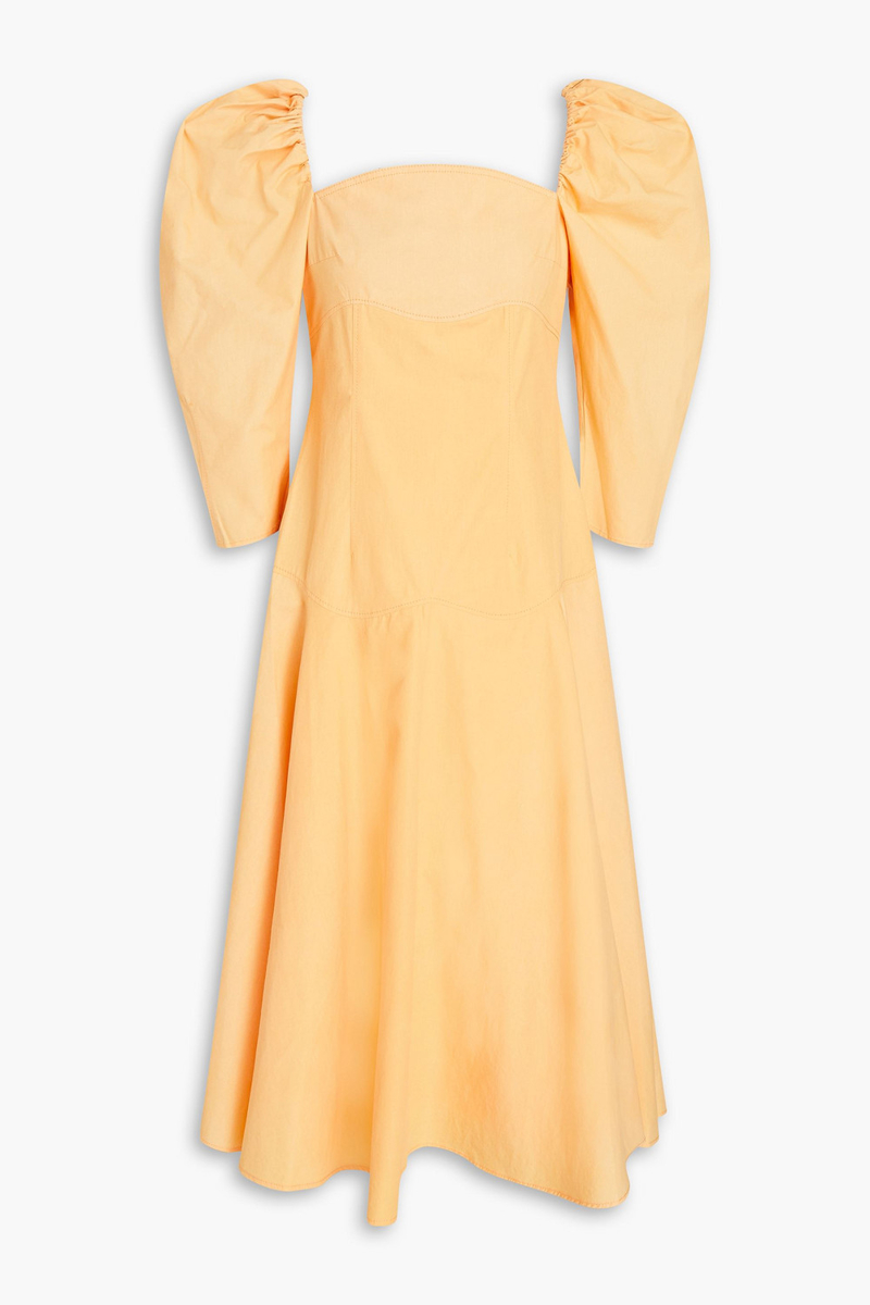 Rejina Pyo - Celeste gathered organic cotton-poplin midi dress - Yellow - UK 10