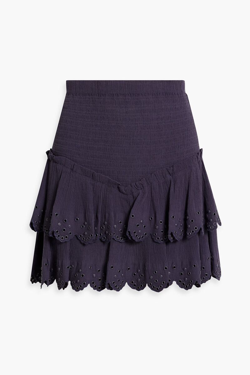 Isabel Marant - Landora tiered cotton and silk-blend crepon mini skirt - Purple - FR 42