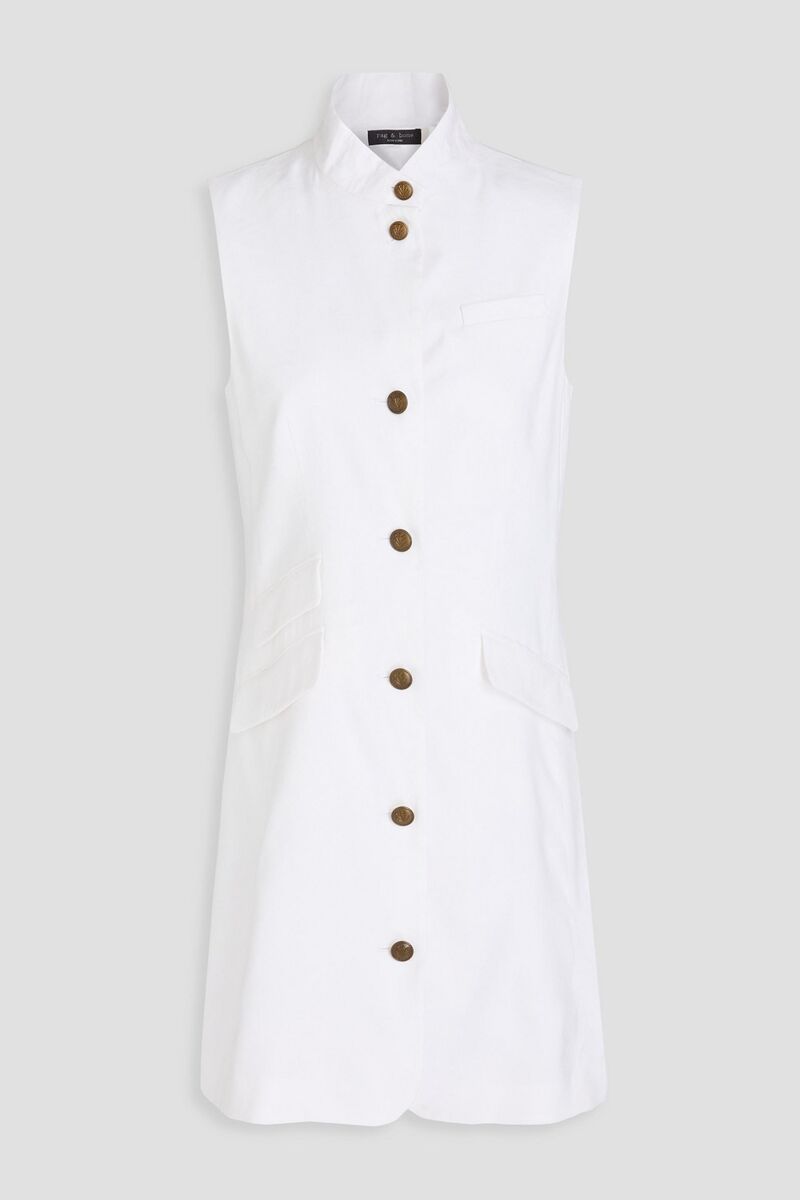 rag & bone - Slade linen-blend mini dress - White - US 0