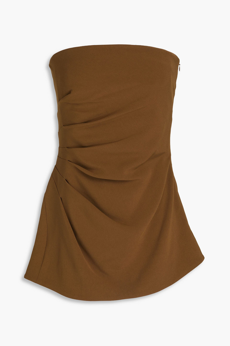 Proenza Schouler - Strapless draped crepe top - Brown - US 12
