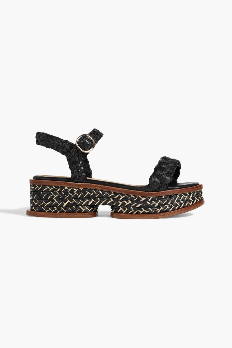 Gabriela Hearst - Michael braided raffia platform sandals - Black - EU 37