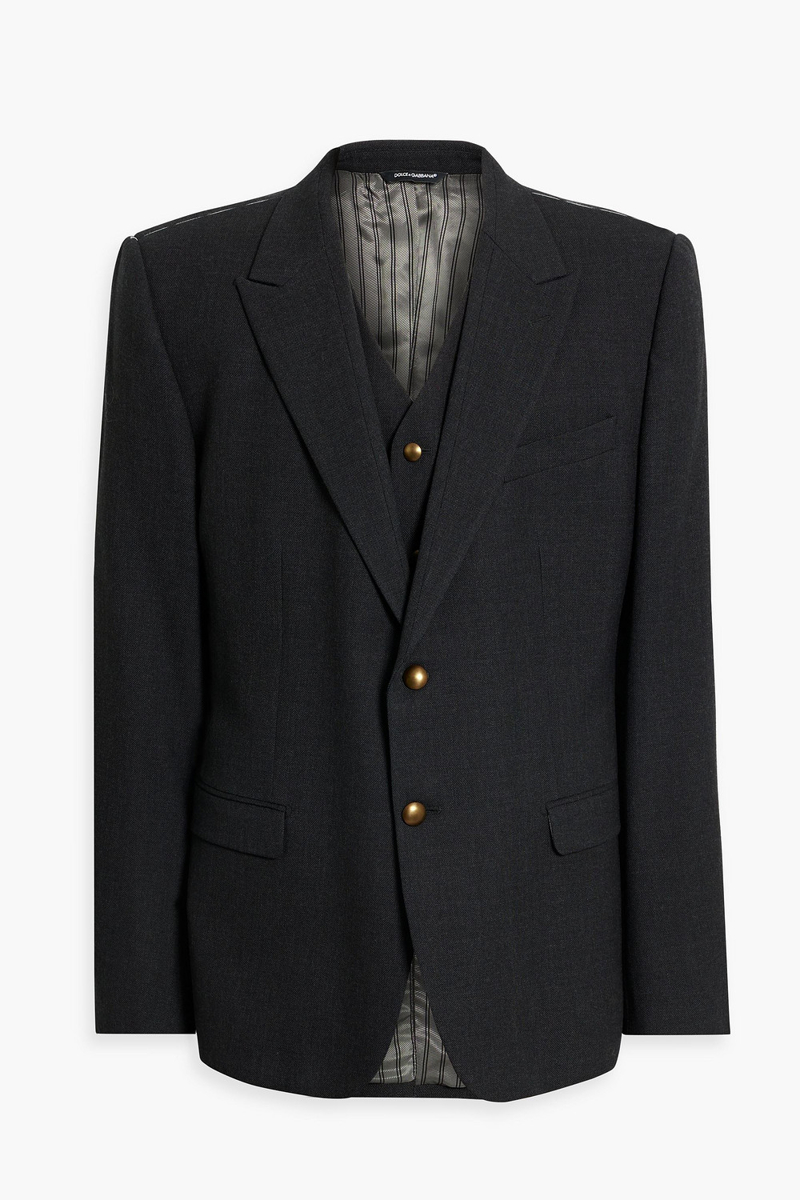 Dolce&Gabbana - Grain de poudre wool blazer and vest set - Gray - IT 44
