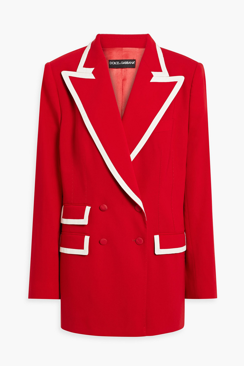 dolce&gabbana - double-breasted wool-blend blazer - red - it 50
