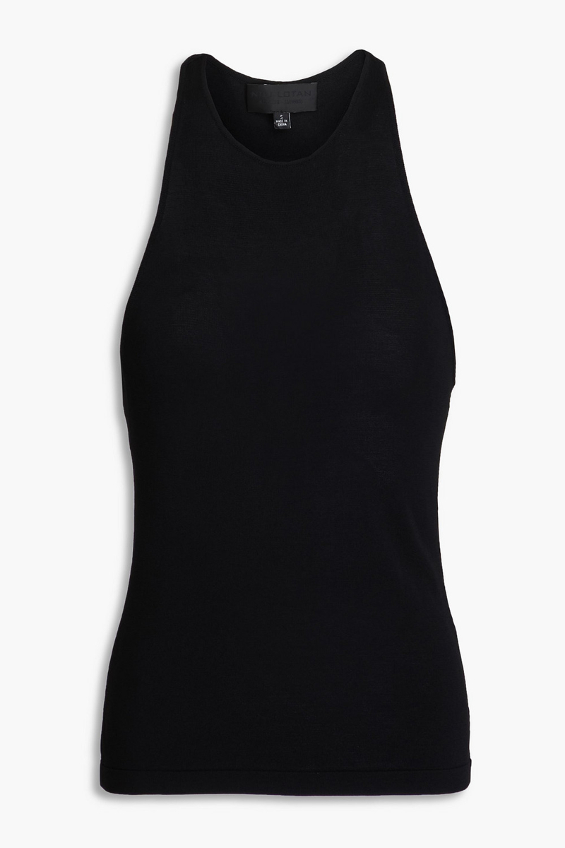 nili lotan - inga stretch-knit tank - black - l