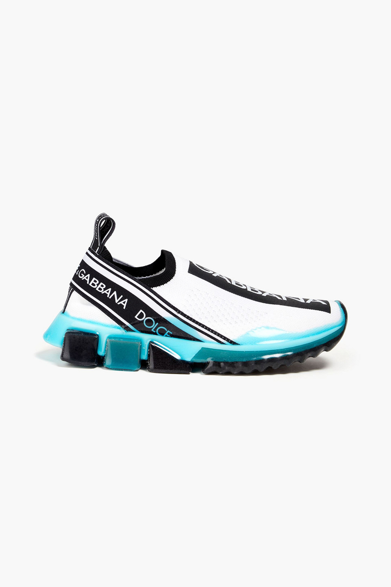Dolce&Gabbana - Logo-print mesh slip-on sneakers - Blue - EU 36