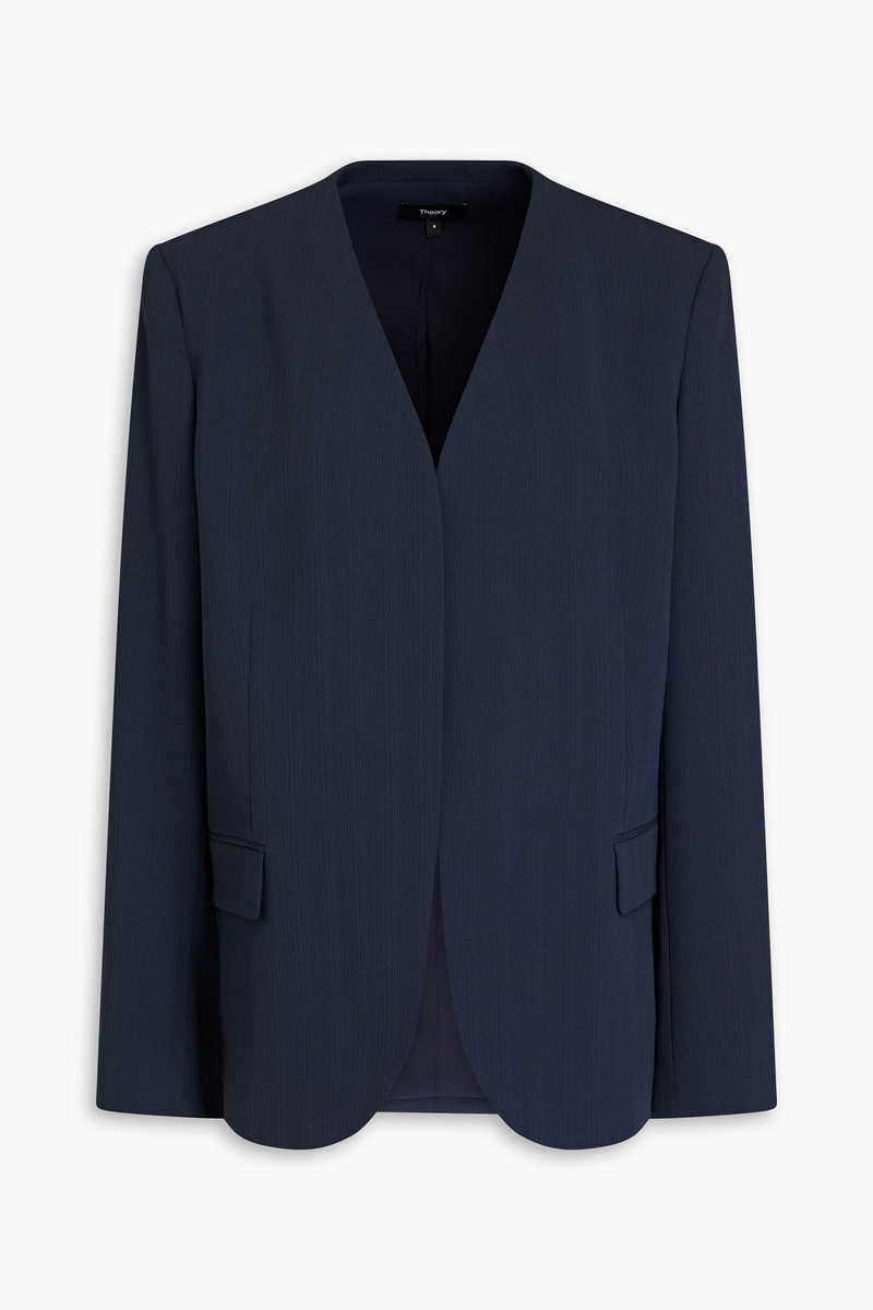 theory - crepe blazer - blue - us 0