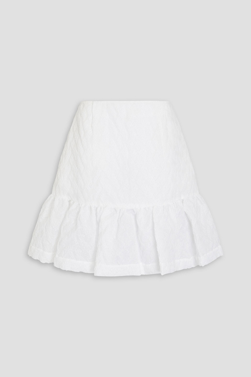 Simone Rocha - Ruffled cloqué mini skirt - White - UK 8