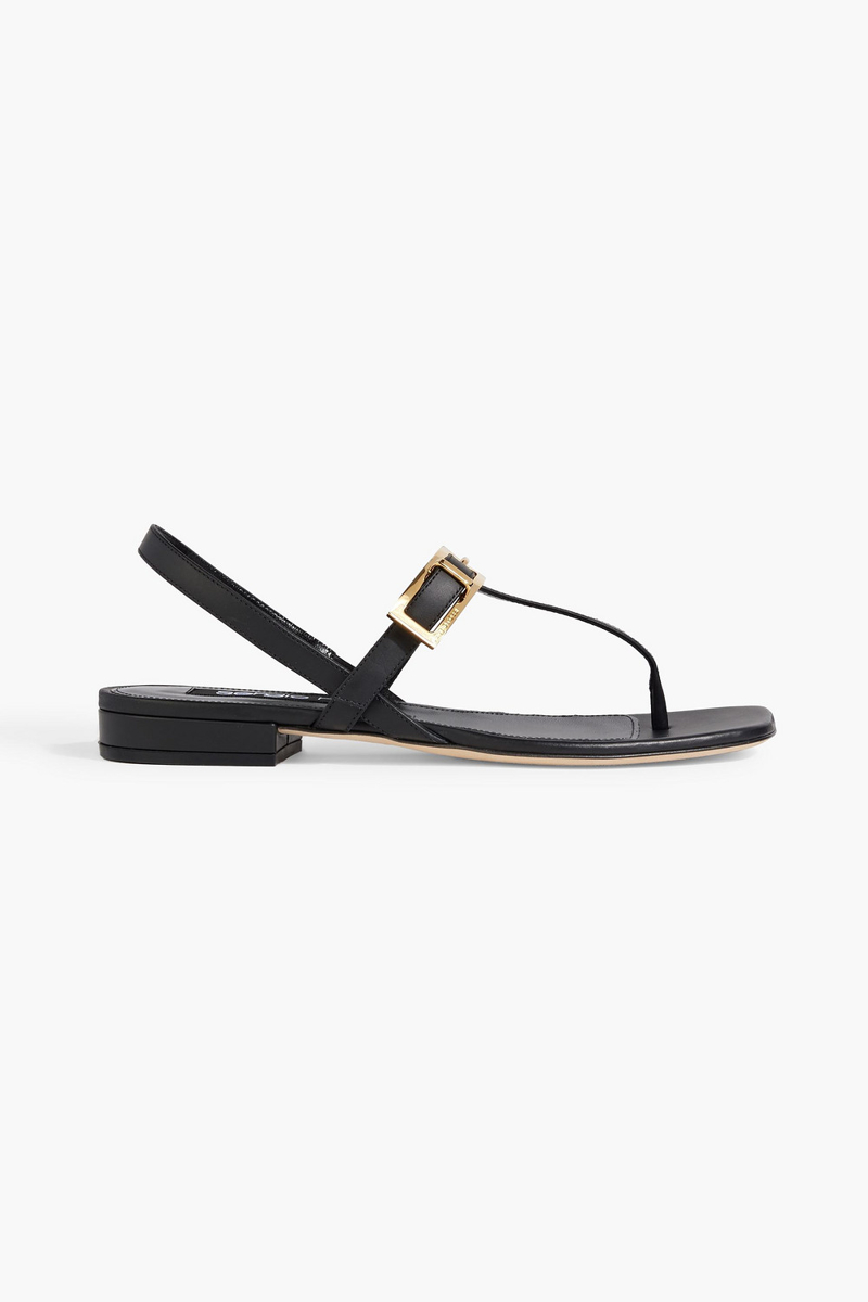 Sergio Rossi - sr Nora buckled leather slingback sandals - Black - EU 37