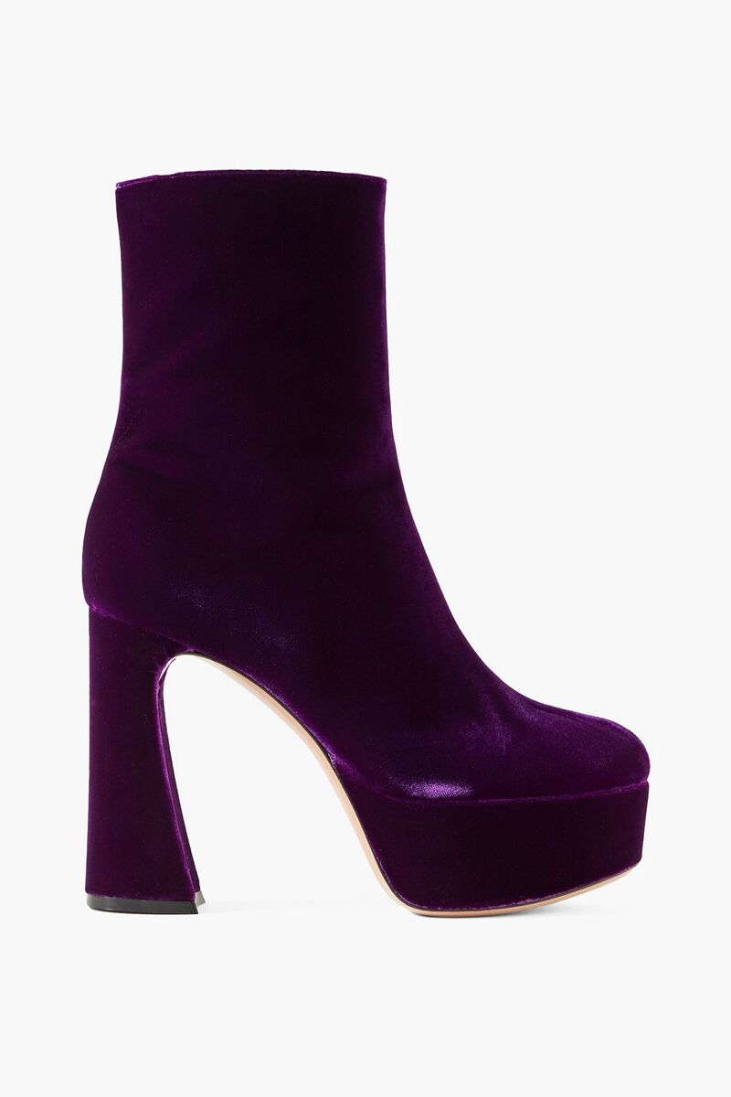 Gianvito Rossi - 70 velvet platform ankle boots - Purple - EU 37.5