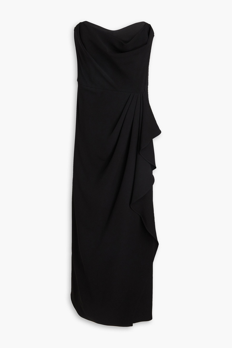 SIMKHAI - Keelan strapless wrap-effect crepe midi dress - Black - US 0