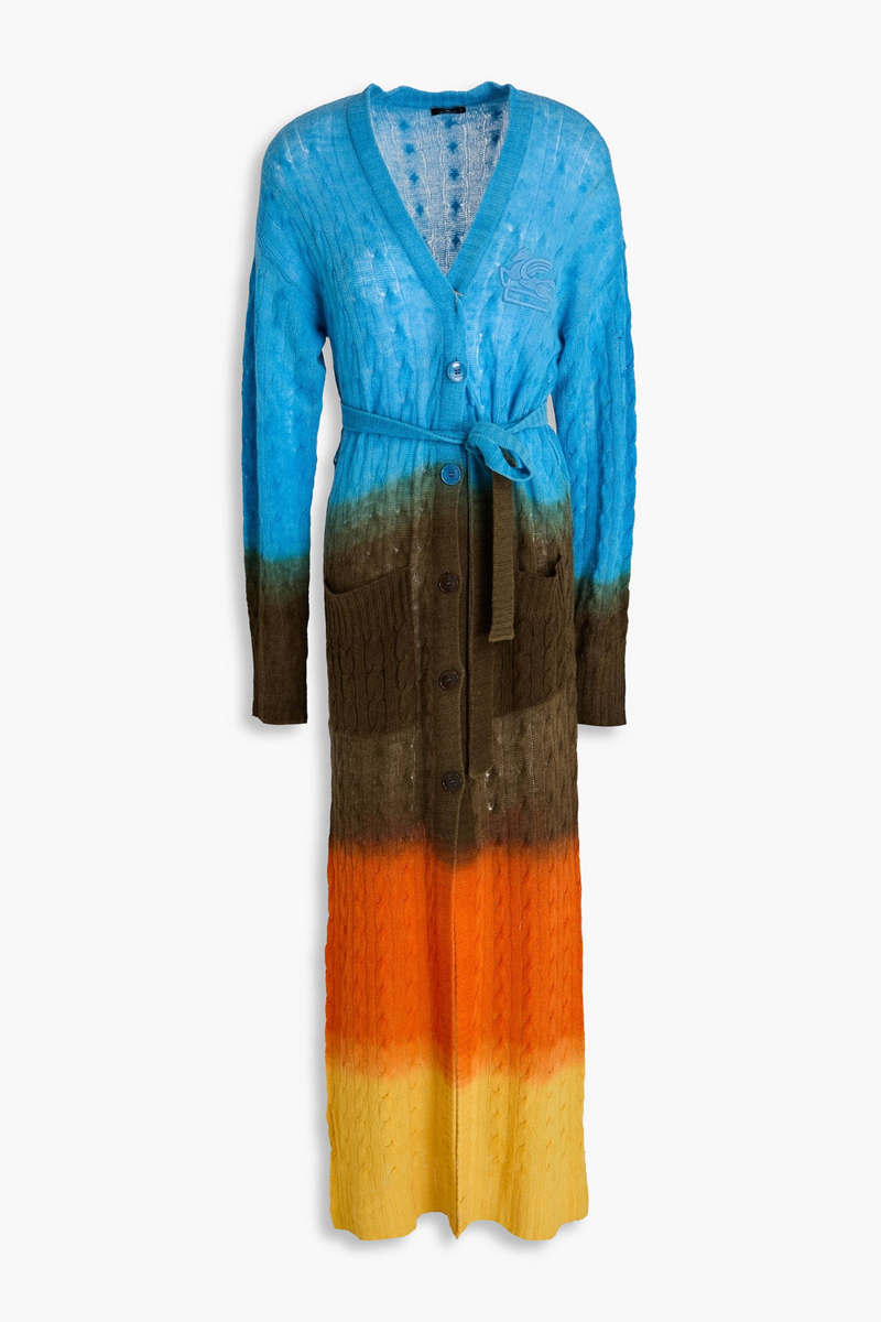 etro - dégradé cable-knit wool cardigan - multicolor - it 40