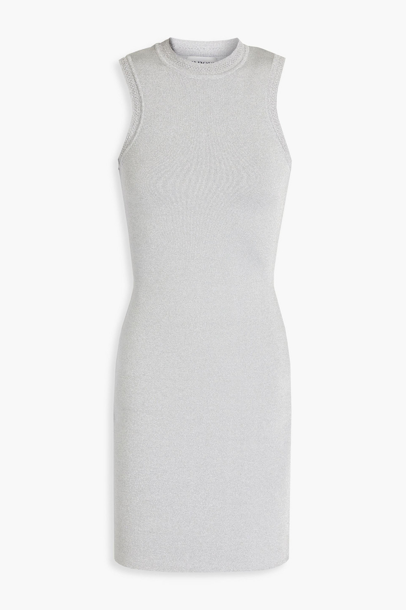 Victoria Beckham - Metallic knitted mini dress - Metallic - UK 12