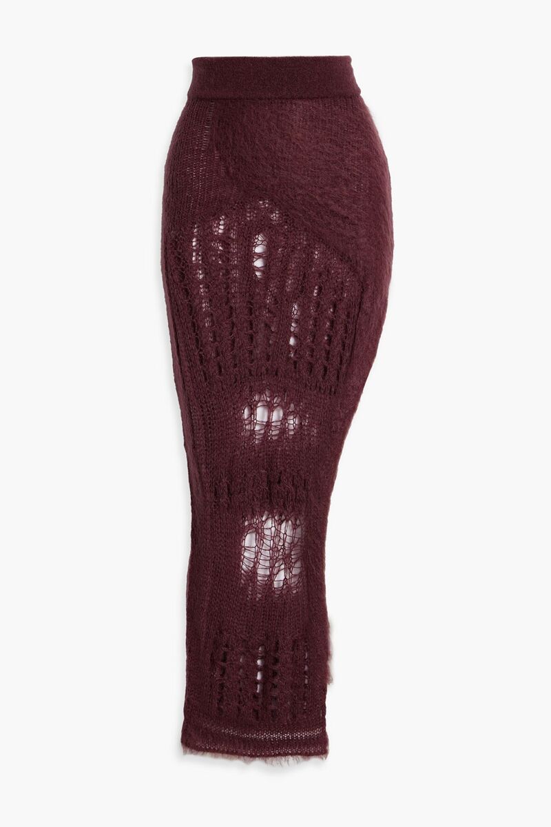 Rick Owens - Open-knit maxi skirt - Purple - S